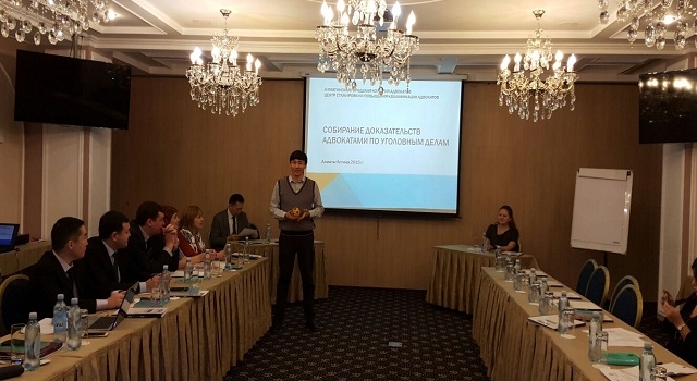 Сегодня в Астане проходит семинар тренинг на тему: Процессуальный порядок собирания доказательств адвокатами по новому УПК Республики Казахстан